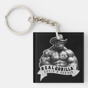 Cowboy Silverback Kevin's Corner REAL GORILLA Keychain