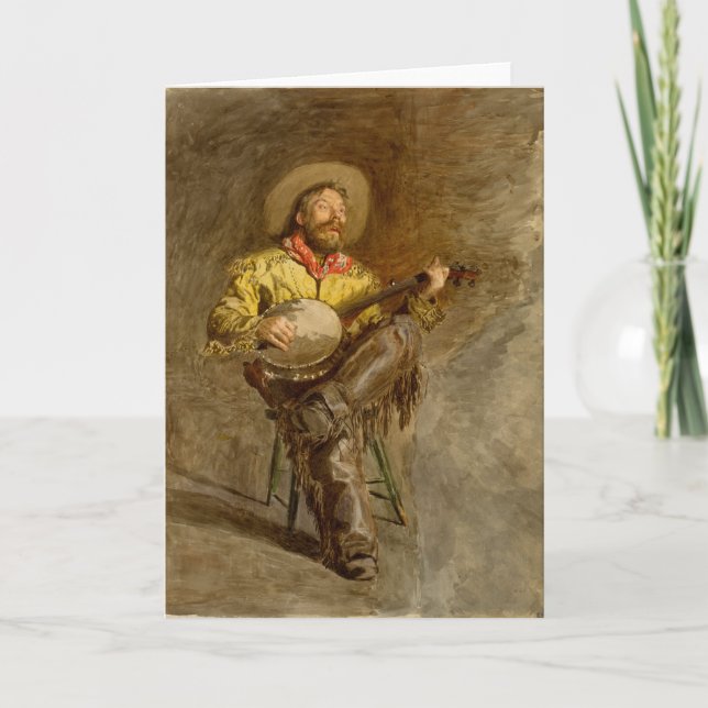 Cowboy Singing | Thomas Eakins Card (Front)