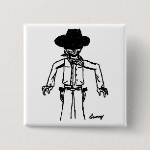 Cowboy Sketch Button
