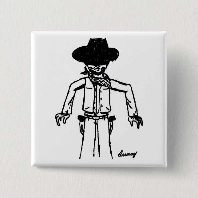 Cowboy Sketch Button (Front)