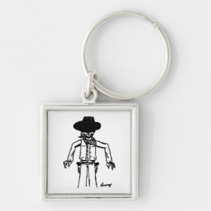 Cowboy Sketch Keychain