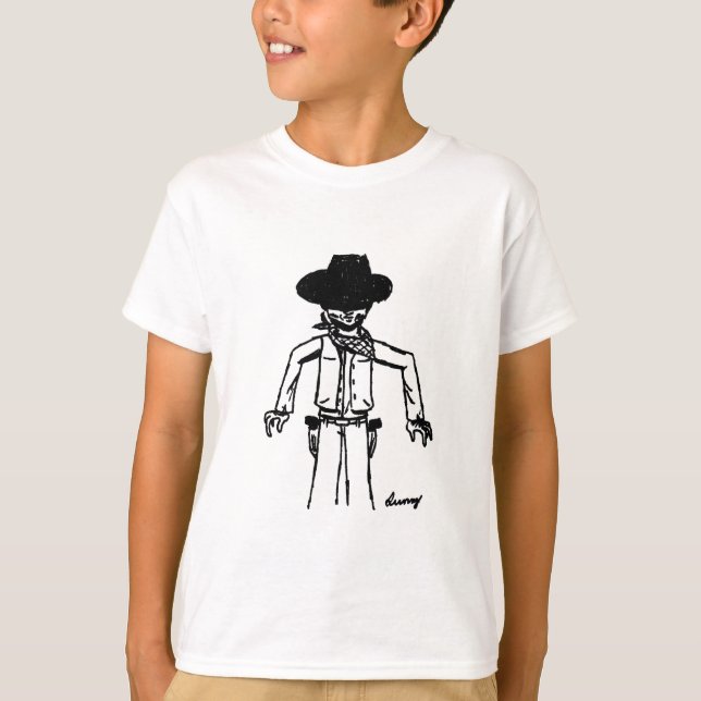Cowboy Sketch Kids Basic T-Shirt - Plus de COULEUR (Devant)