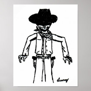 Cowboy Sketch Print