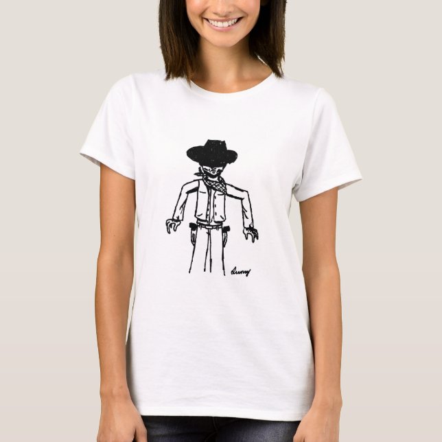Cowboy Sketch Womens Spaghetti Tank (Front)