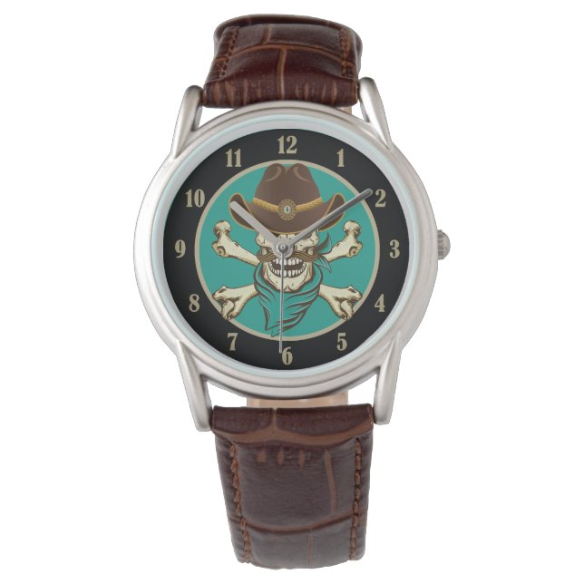 Cowboy Skull and Crossbones Watch (Front)