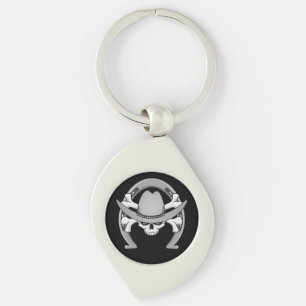 Cowboy Skull Horseshoe Keychain