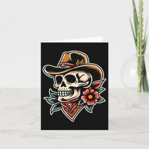 Cowboy Skull Traditional Tattoo Artist Inked Skull Card