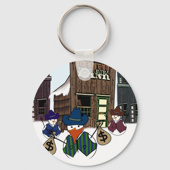 Cowboy Snowman Bandit Keychain (Front)