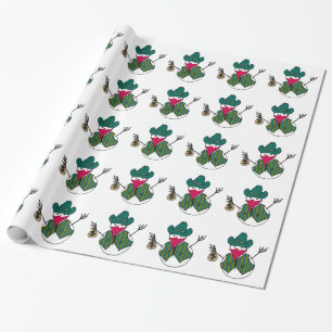 Cowboy Snowman Bandit with Money Bag Wrapping Paper