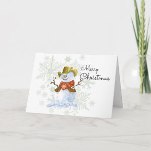Cowboy Snowman Christmas Card