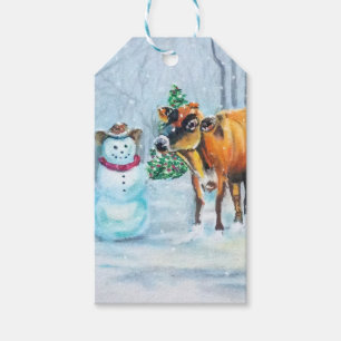 Cowboy Snowman Christmas Gift Tags