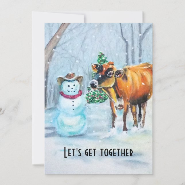 Cowboy Snowman Christmas Party Invitation (Front)
