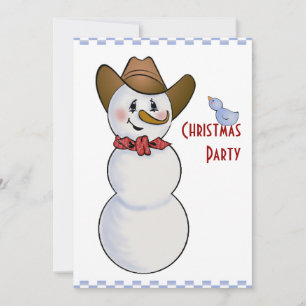 Cowboy Snowman in Red Bandana Invitation
