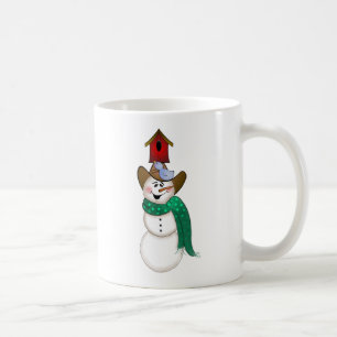 Cowboy Snowman with Birdhouse Coffee Mug