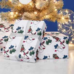 Cowboy Snowmen Christmas Wrapping Paper