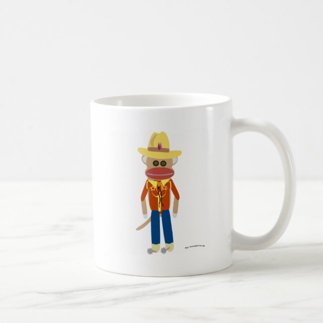 Cowboy Sock Monkey Coffee Mug (Right)