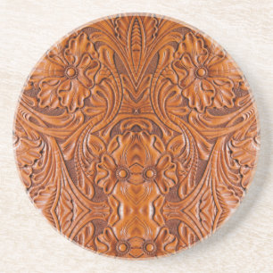 Cowboy Southwestern Rustic brown western country  Coaster