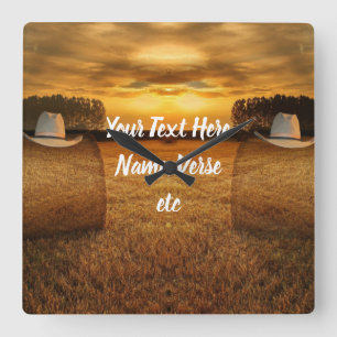 Cowboy Square Wall Clock