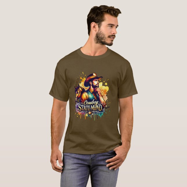 ✨"Cowboy State of Mind" Reflective Cowboy Shirt – (Front Full)