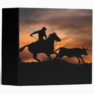 Cowboy Steer Roping Action Rodeo Binder