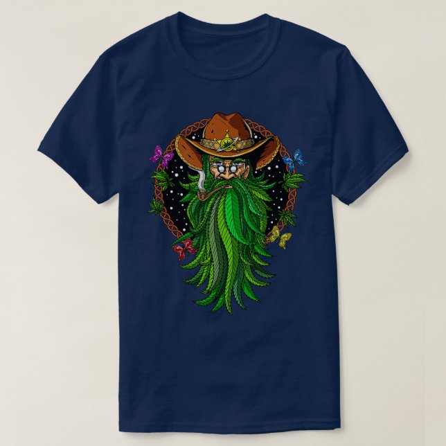 Cowboy Stoner Smoking Weed T-Shirt (Design Front)