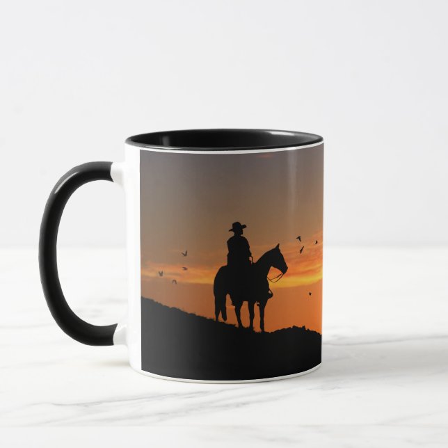 Cowboy Sunset Horse Mug (Left)