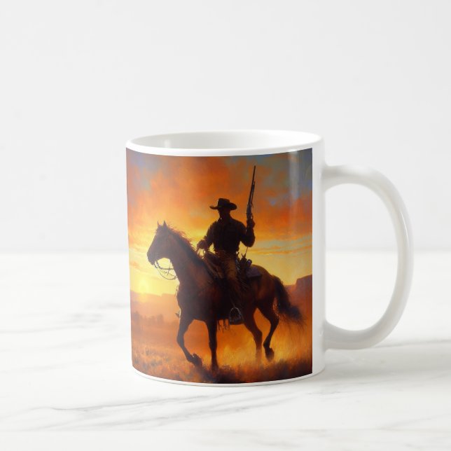 Cowboy Sunset Retirement Coffee Mug (Right)