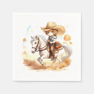 Cowboy Tales: Rustic Wild West Baby Shower Napkin
