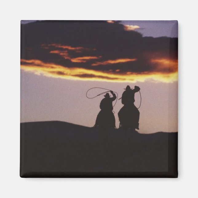 Cowboy Team with Lassoes Magnet (Front)