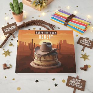 Cowboy themed Birthdays Guest Book