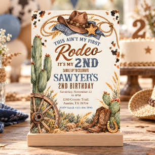 Cowboy This Ain’t My First Rodeo 2nd Birthday Invitation