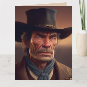 COWBOY TOUGH GUY ART BIRTHDAY Greeting Card