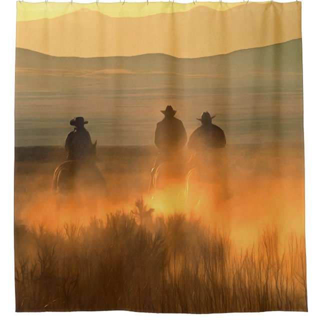 Cowboy Trio: Mountainous Background Gallop. (Front)