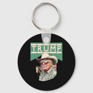 Cowboy Trump Trump Is My President Keychain