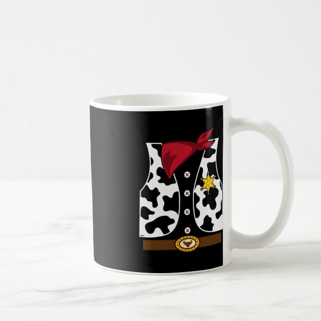 Cowboy Vest Western Sheriff Costume Cool Easy Hall Coffee Mug (Right)