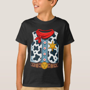 Cowboy Vest Western Sheriff Costume Cool Easy Hall T-Shirt