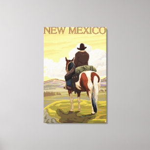 Cowboy (View from Back)New Mexico Canvas Print