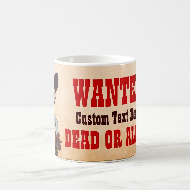 Cowboy - Wanted Dead or alive Coffee Mug (Center)