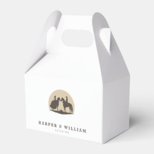 Cowboy wedding horseback favor box