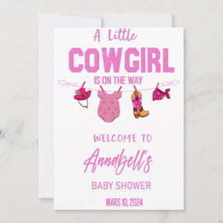 Cowboy Welcome Baby Shower Sign, Wild West Baby Save The Date