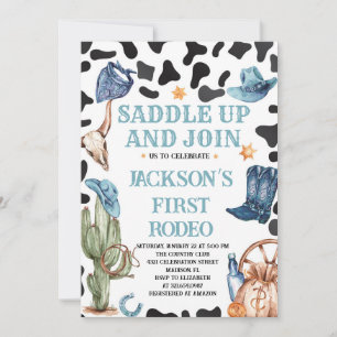 Cowboy Western 1st Rodeo Birthday Party Invitation