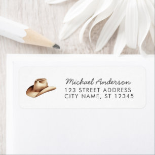 Cowboy Western Adresse de Retour Aquarelle