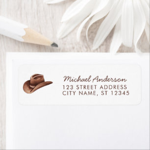 Cowboy western adresse de retour aquarelle