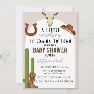 Cowboy Western Baby Shower Invitation