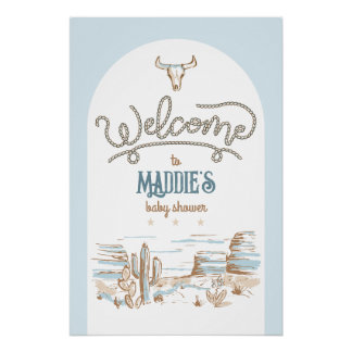 Cowboy Western Baby Shower Welcome Sign