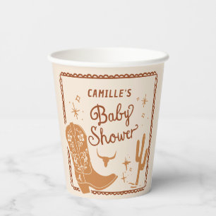 Cowboy Western Boy Baby Shower Paper Cups