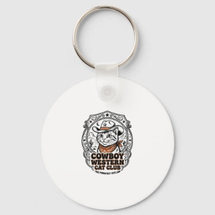 Cowboy Western Cat Pet Lover Shirt Art - Cowboy We Keychain