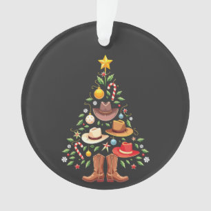 Cowboy Western Christmas Tree Santa  Ornament