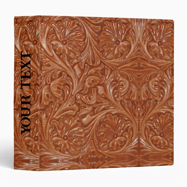 cowboy western country pattern tooled leather binder (Front/Spine)