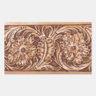 cowboy western country pattern tooled leather sticker